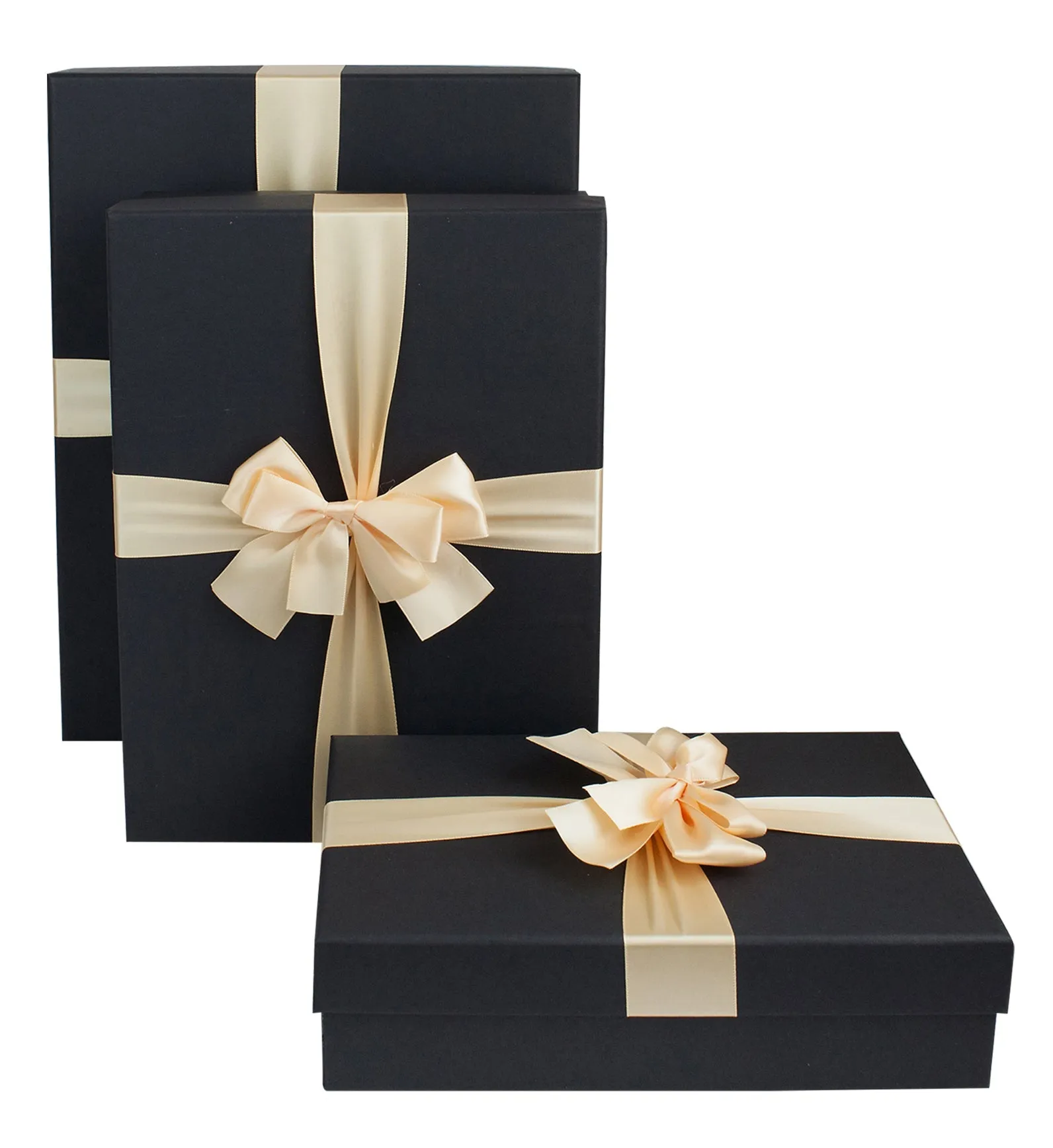 Luxury Black Gift Boxes - Set of 3 (Sizes Available)