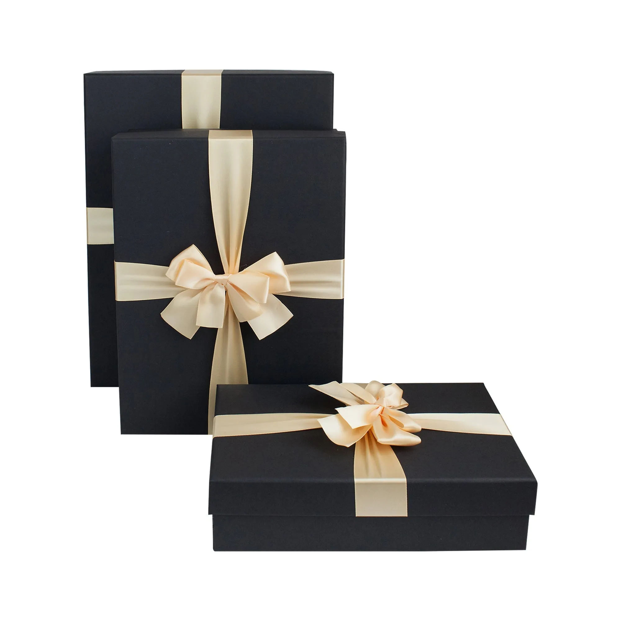 Luxury Black Gift Boxes - Set of 3 (Sizes Available)