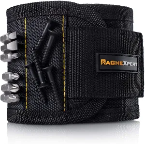 Magnexpert Magnetic Wristband for Holding Tools, Screws, Nails, Bolts, Drilling Bits. Christmas Gift for Men, Father/Dad, Husband, Boyfriend, DIY, Handyman. Unique Gift Idea