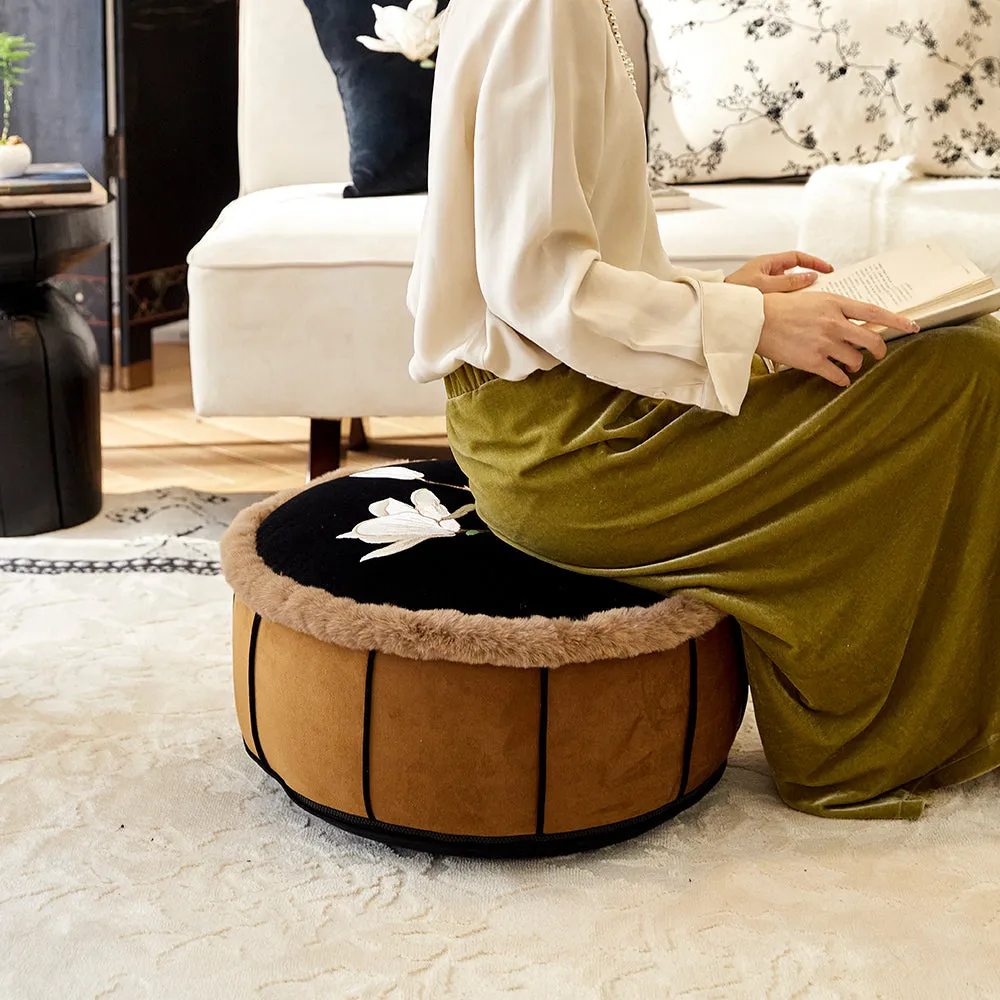 Magnolia Round Multi-purpose Ottoman Cushion