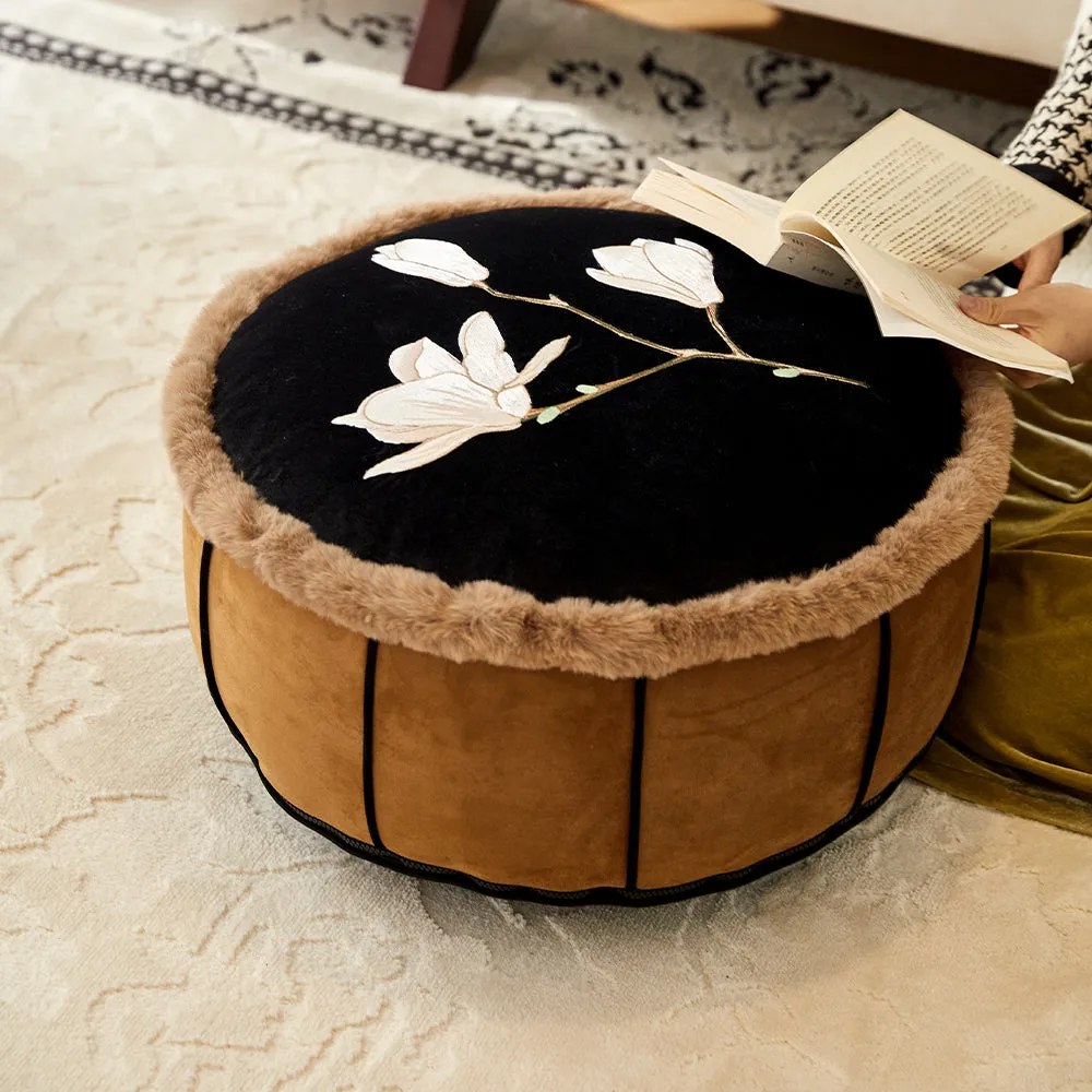 Magnolia Round Multi-purpose Ottoman Cushion