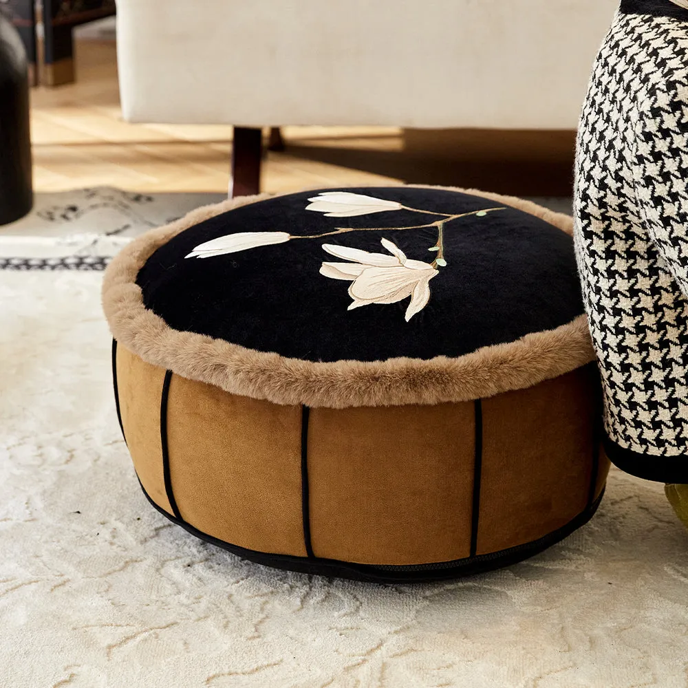 Magnolia Round Multi-purpose Ottoman Cushion