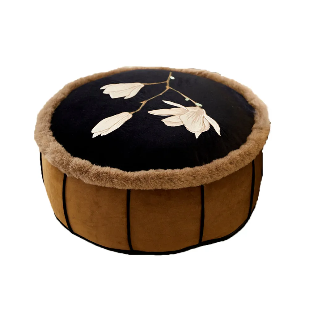 Magnolia Round Multi-purpose Ottoman Cushion