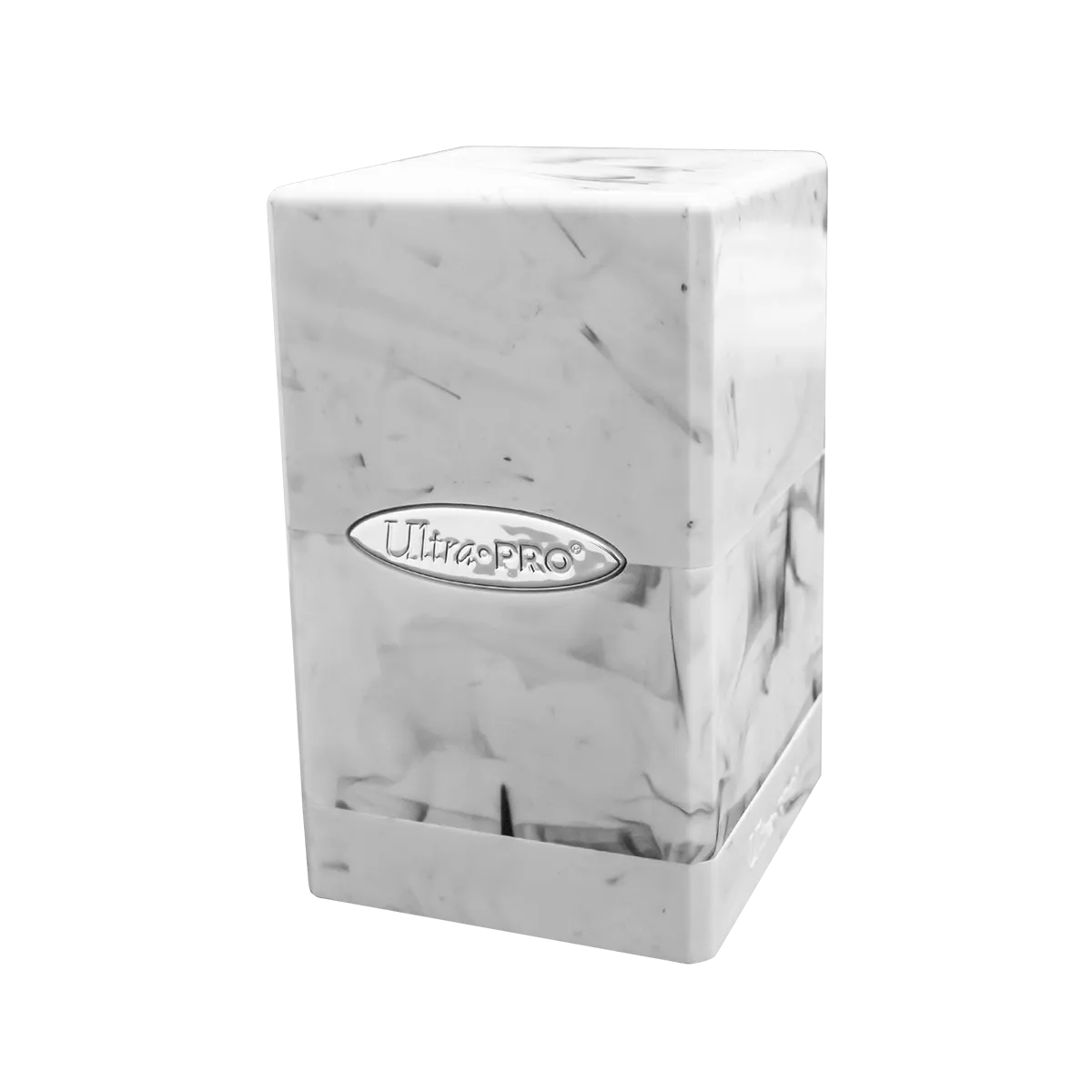 Marble Satin Tower Deck Box - Black / White