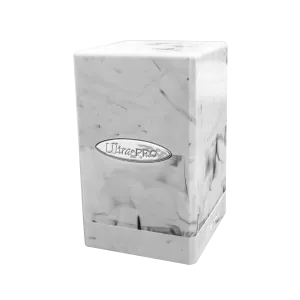 Marble Satin Tower Deck Box - Black / White