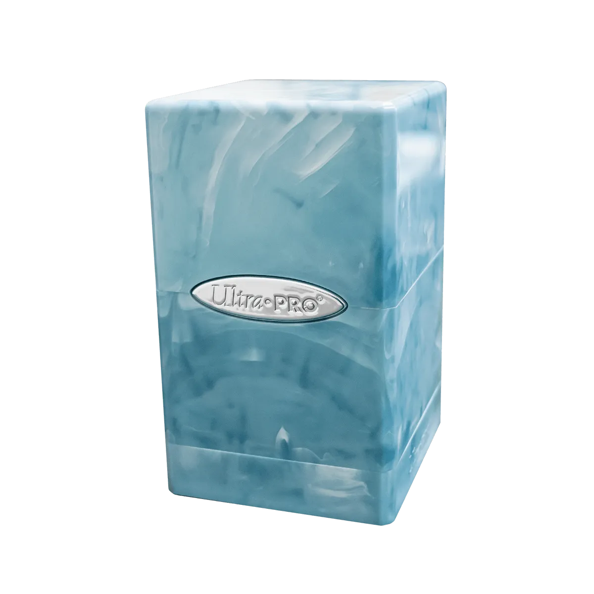 Marble Satin Tower Deck Box - Light Blue / White