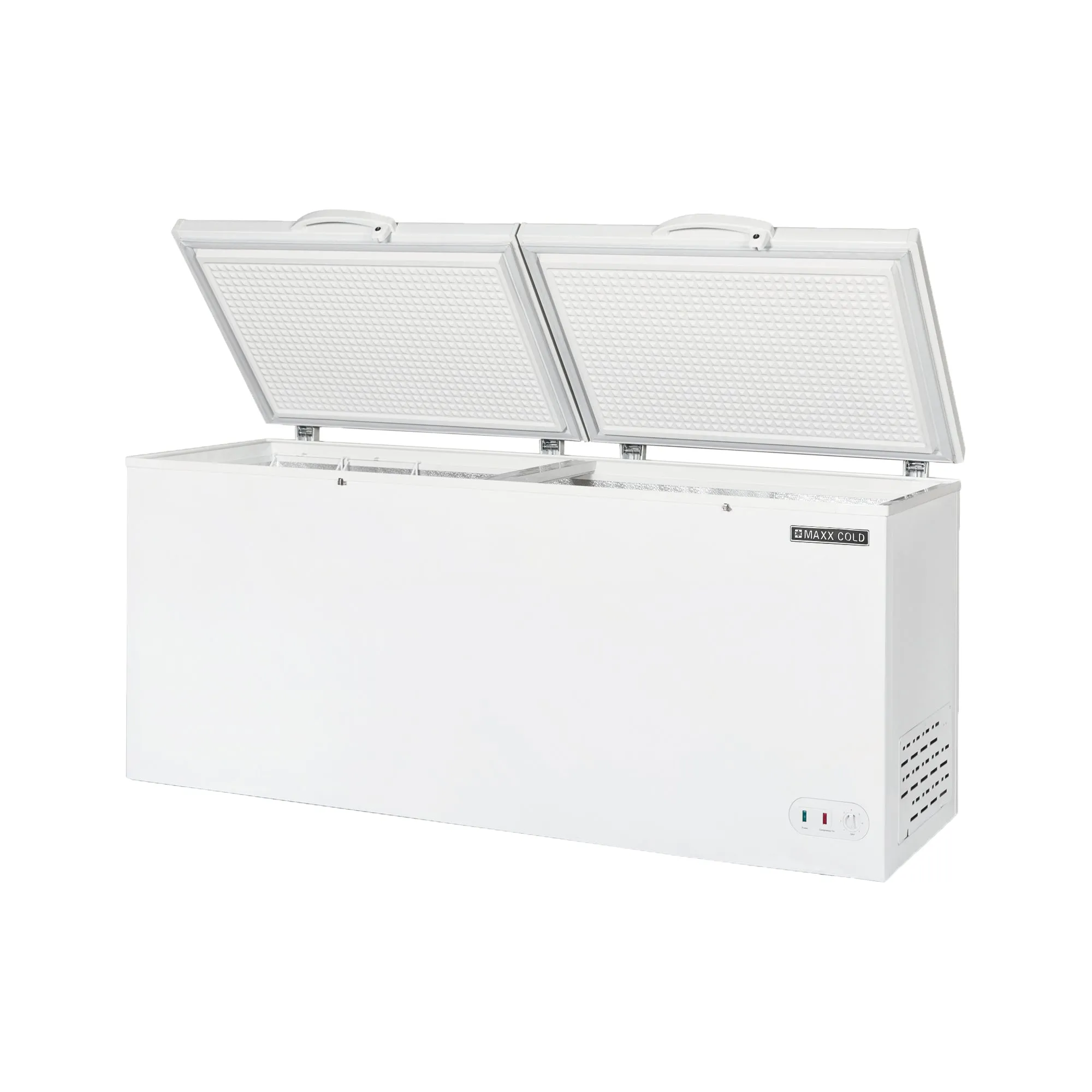 Maxx Cold - MXSH23.6SHC Extra Large Chest Freezer with Split Top, 79"W, 23.6 cu ft. Storage Capacity, Locking Lids, Garage Ready, in White