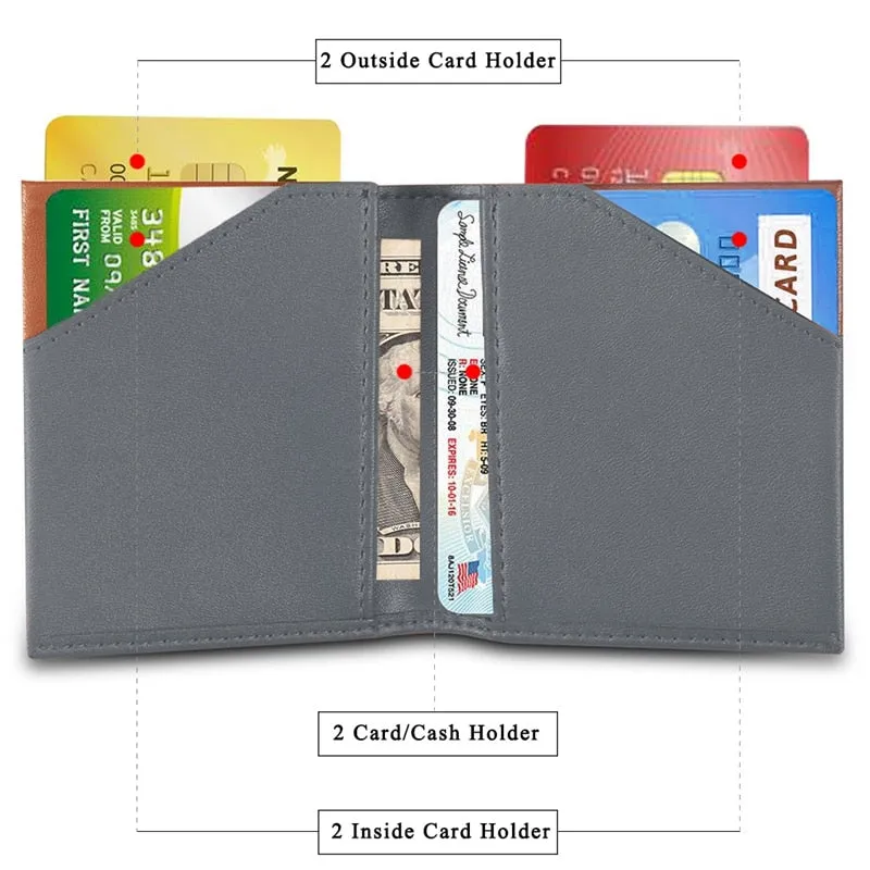 Men's RFID Ultra-Thin Leather Bifold Wallet