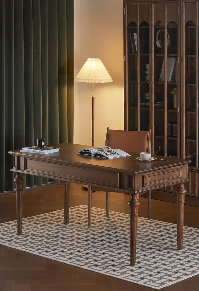 MODERN AMERICAN STYLE BLACK WALNUT WOOD DESK