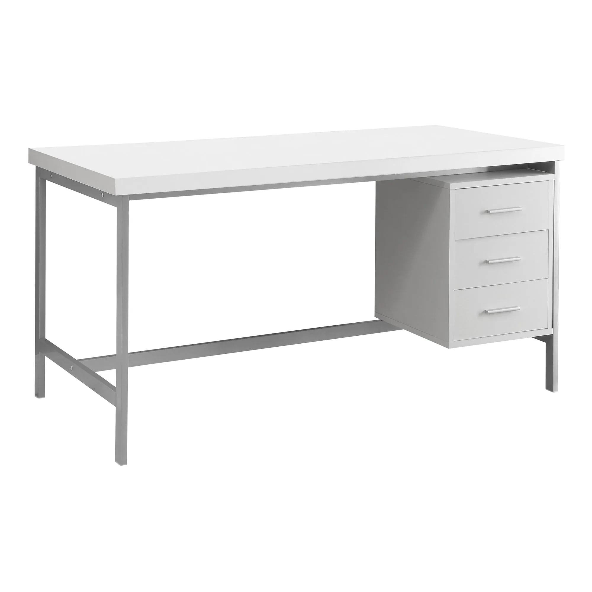 OFFICE SERIES - 60"L / WHITE / SILVER METAL