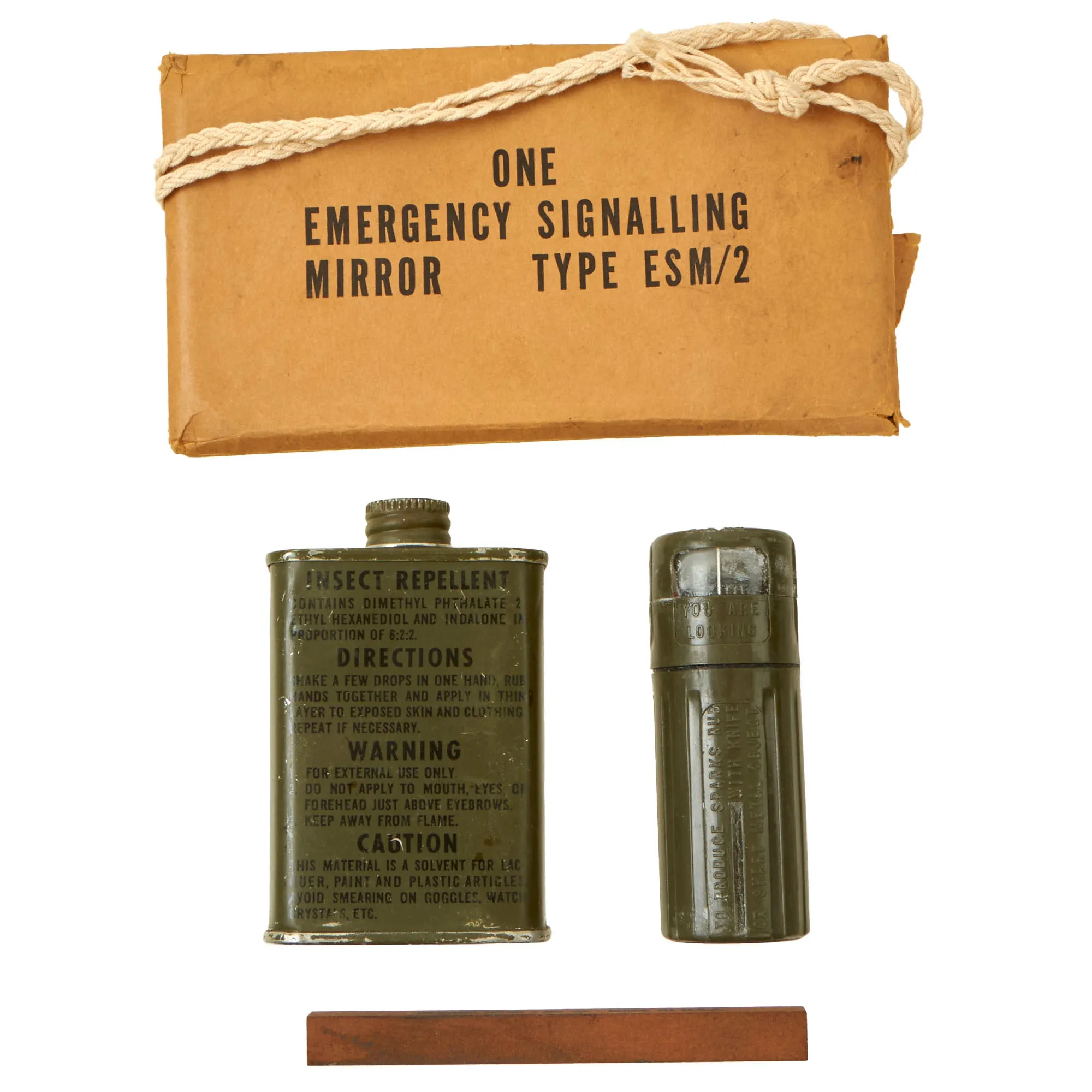 Original U.S. WWII AAF Enormous Survival Equipment Lot - Emergency Parachute Rations & Sealed First Aid Kit