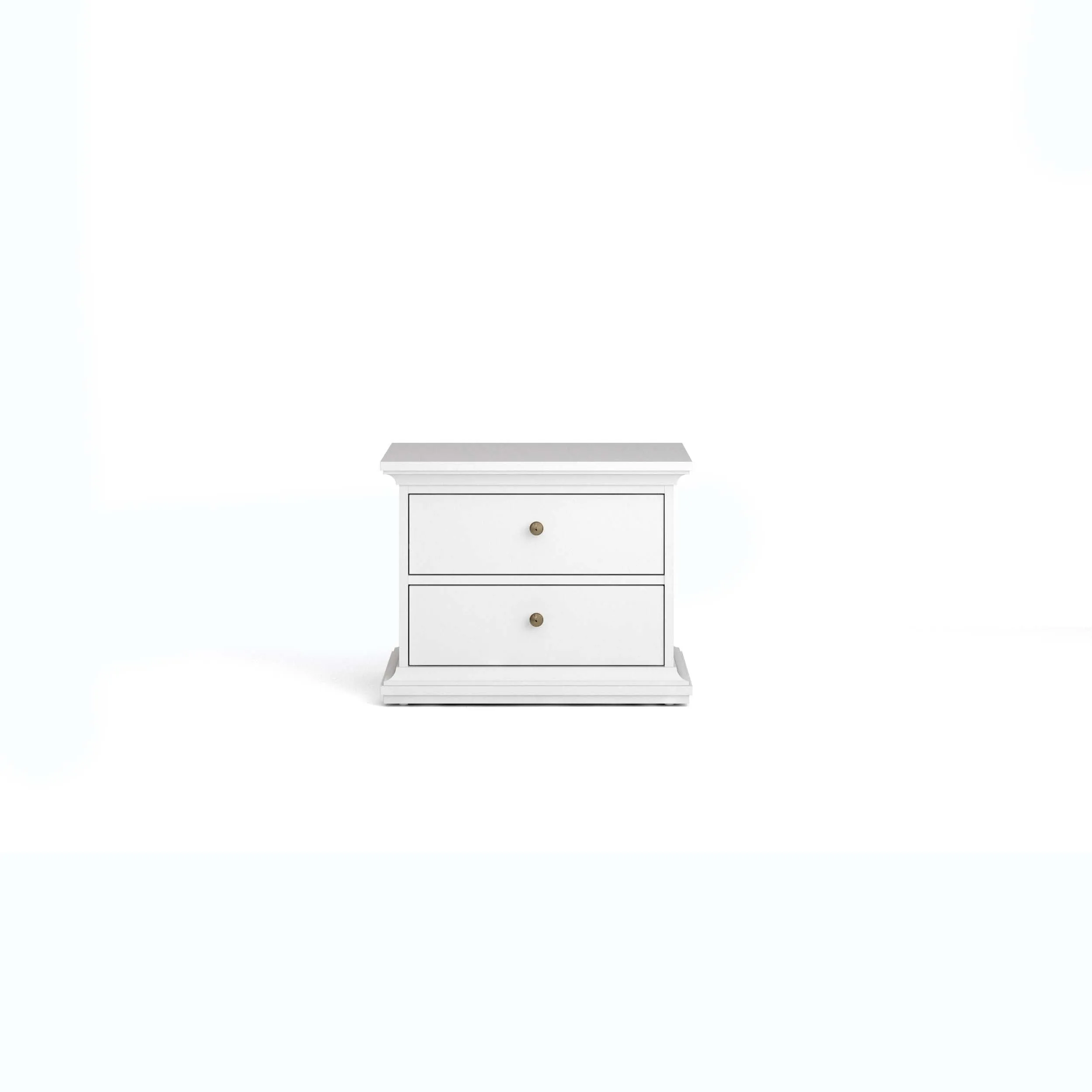 Paris 2 Drawer Nightstand - White