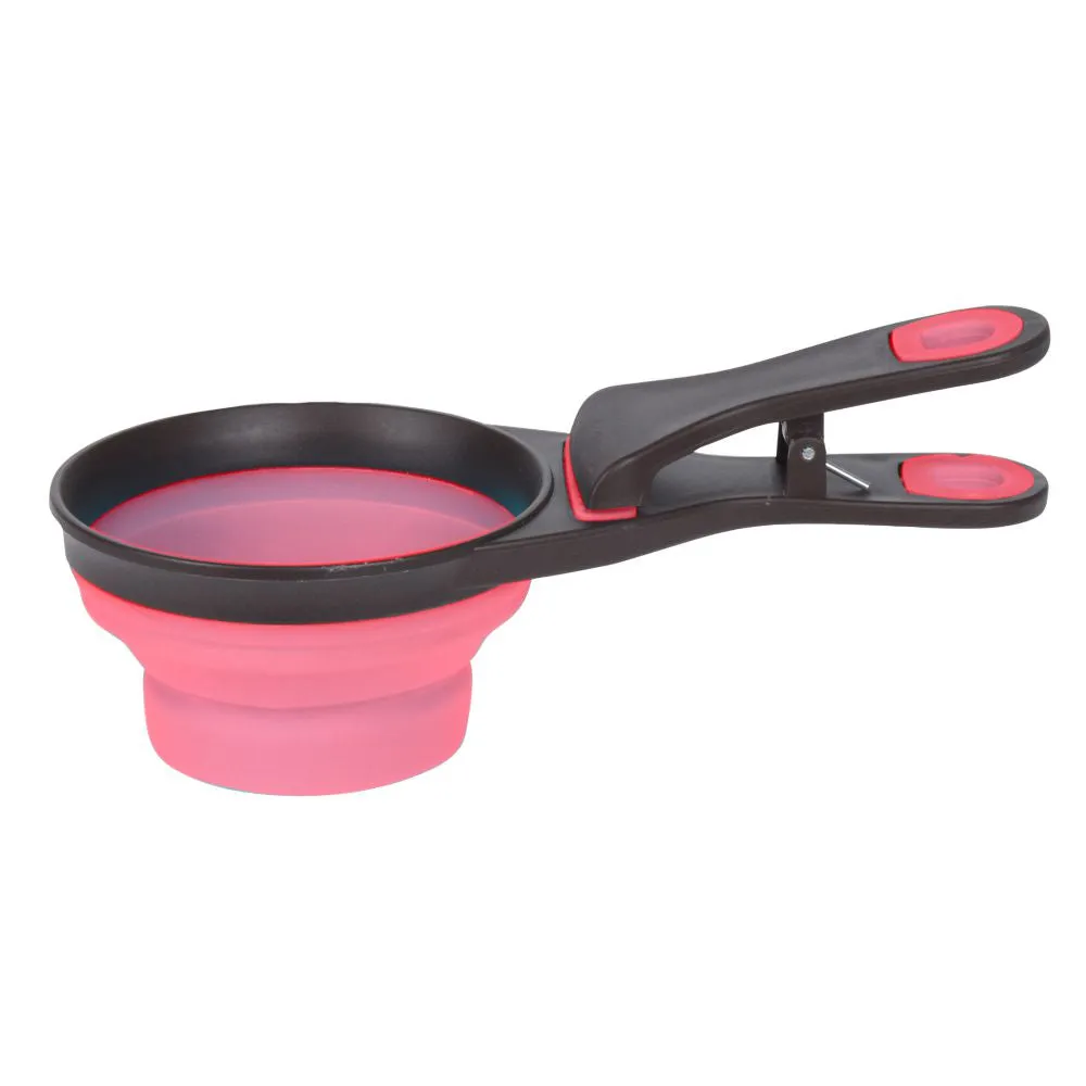 Pet Food Scoop with Built-in Clip and Flatpack Design - 237ml