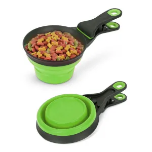 Pet Food Scoop with Built-in Clip and Flatpack Design - 237ml