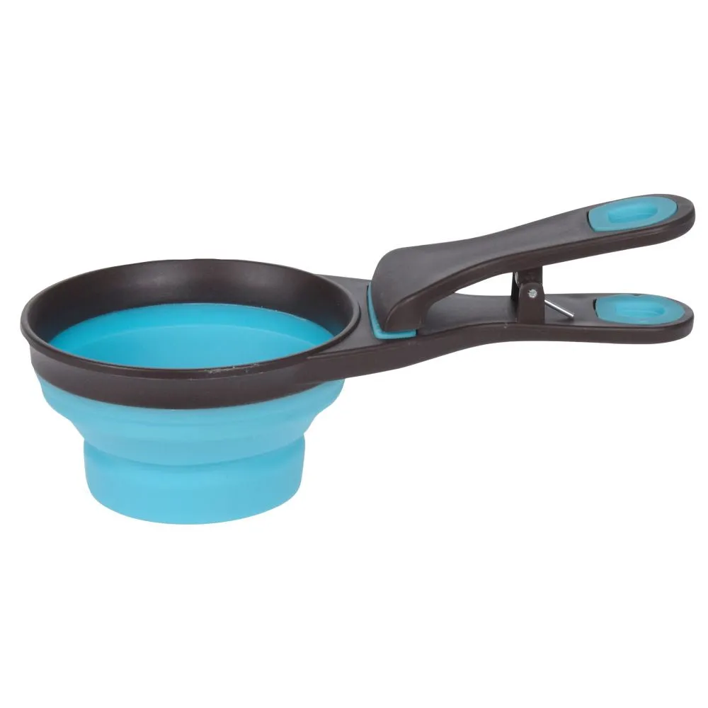 Pet Food Scoop with Built-in Clip and Flatpack Design - 237ml