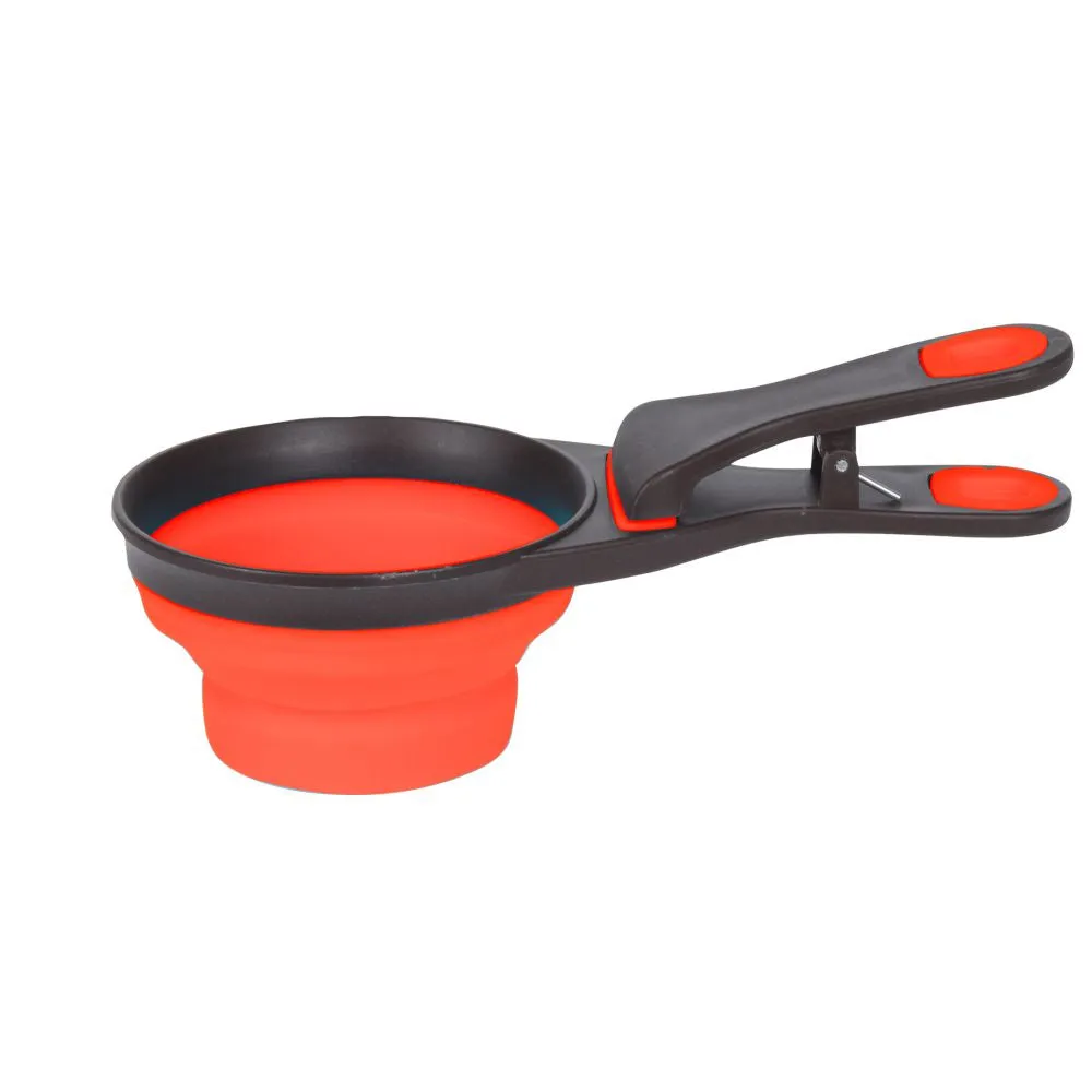 Pet Food Scoop with Built-in Clip and Flatpack Design - 237ml