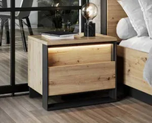 Quant Bedside (LED Included) - Oak Artisan