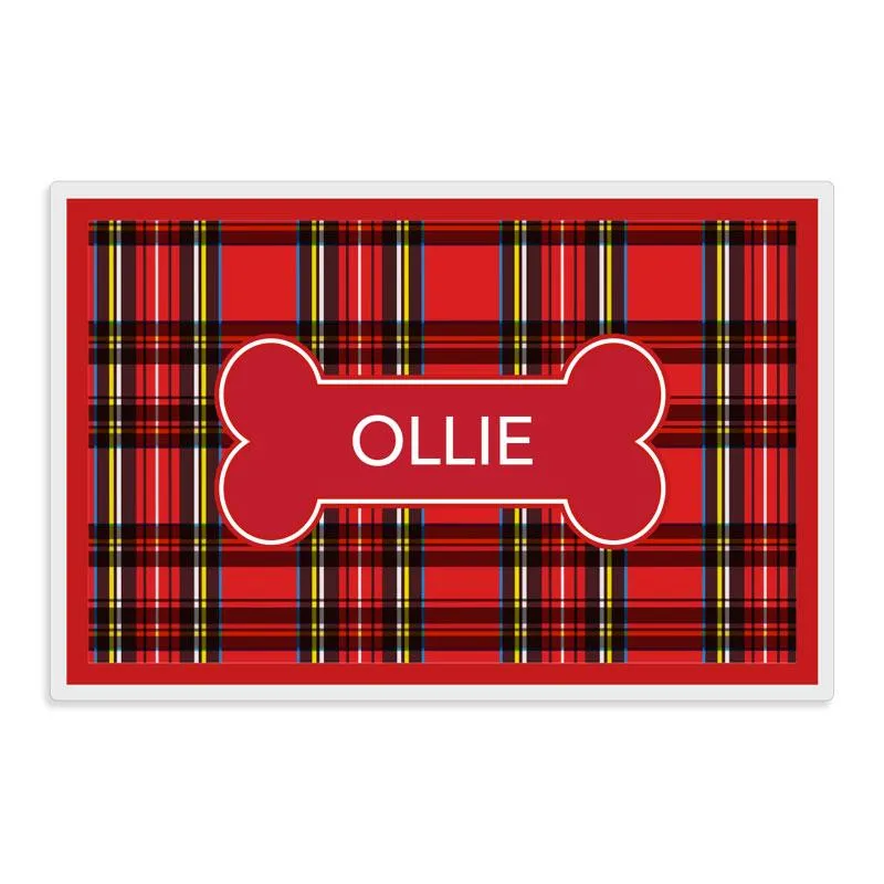 Red Plaid Pet Mat