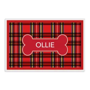 Red Plaid Pet Mat