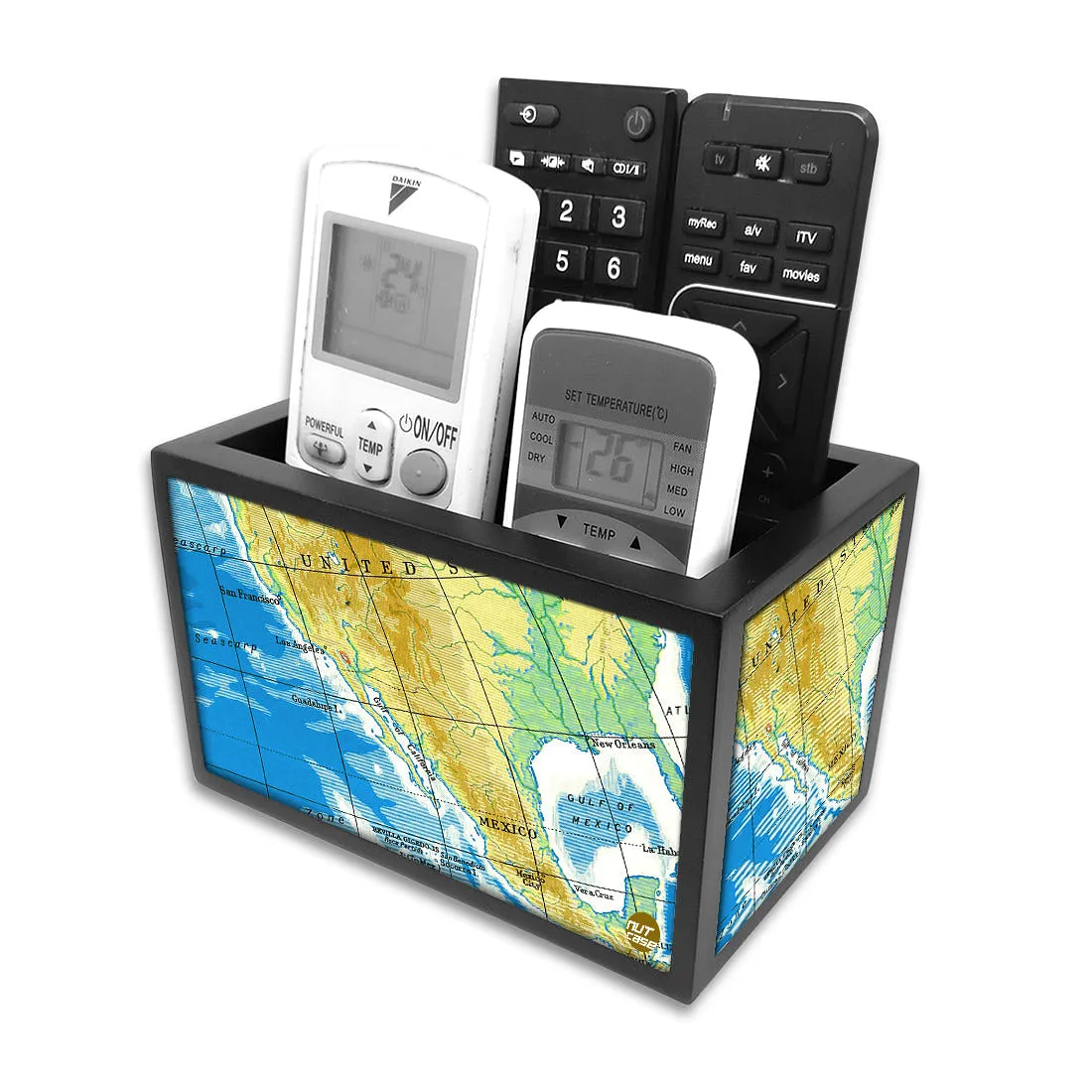 Remote Control Stand Holder Organizer For TV / AC Remotes -  Atlas Map