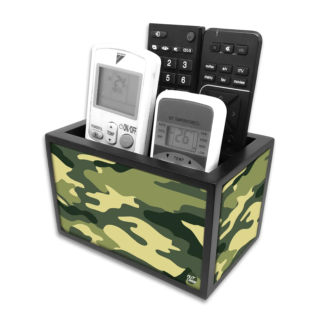 Remote Control Stand Holder Organizer For TV / AC Remotes -  Militray Camo