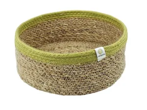 ReSpiin Medium Shallow Seagrass & Jute Basket