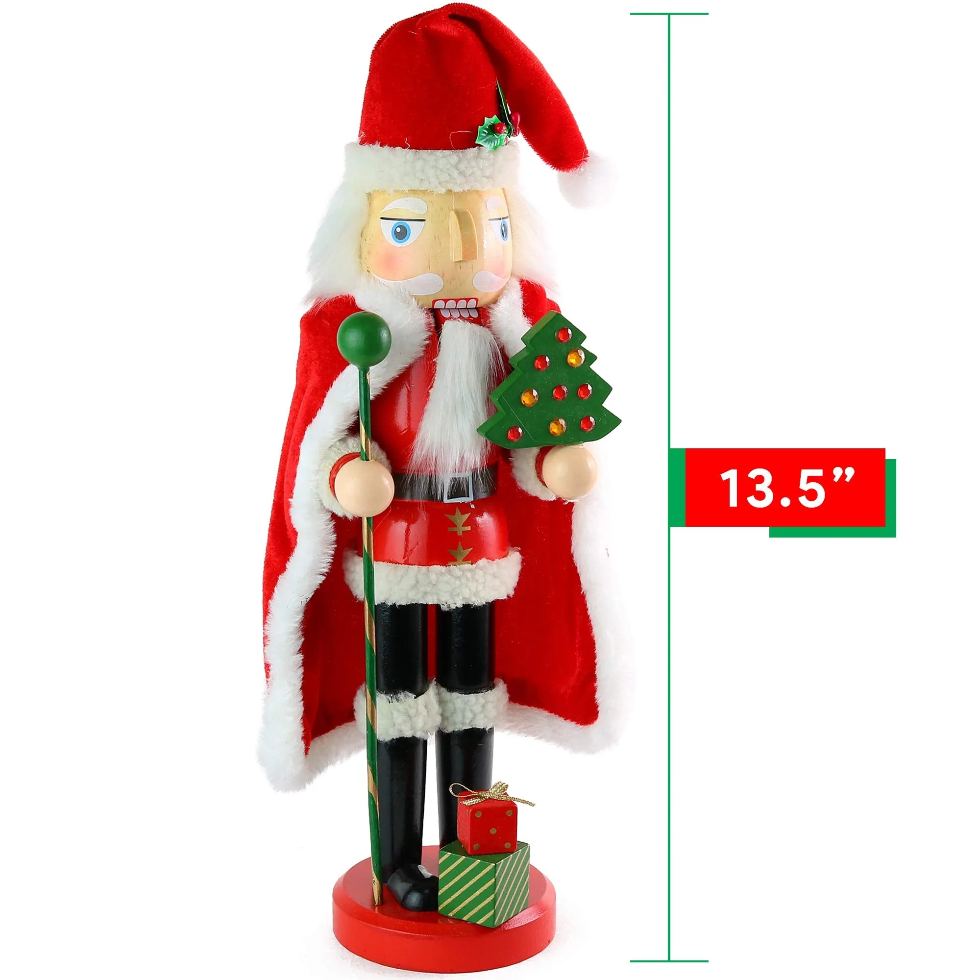 Santa Nutcracker 13.5" - Holiday Wooden Nutcracker Santa Figure Home Decoration