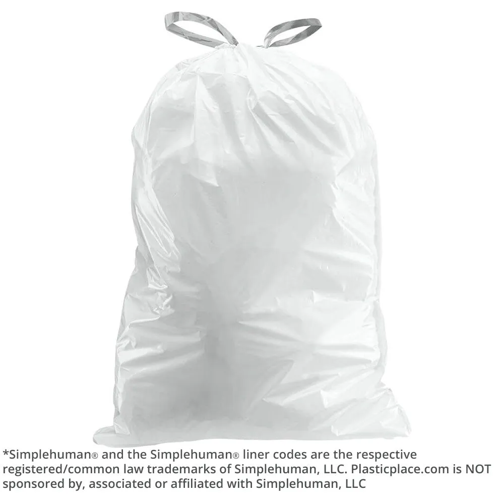 Simplehuman®* Compatible Trash Bags - Code C - 2.6-3.2 Gallon - 200/Case