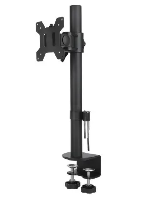 Single Monitor Mount for 13-27" Computer Screens, Improved LCD/LED Monitor Riser, Height/Angle Adjustable Single Desk Mount Stand, Holds up to 22lbs, Black (RC-MOUNT)