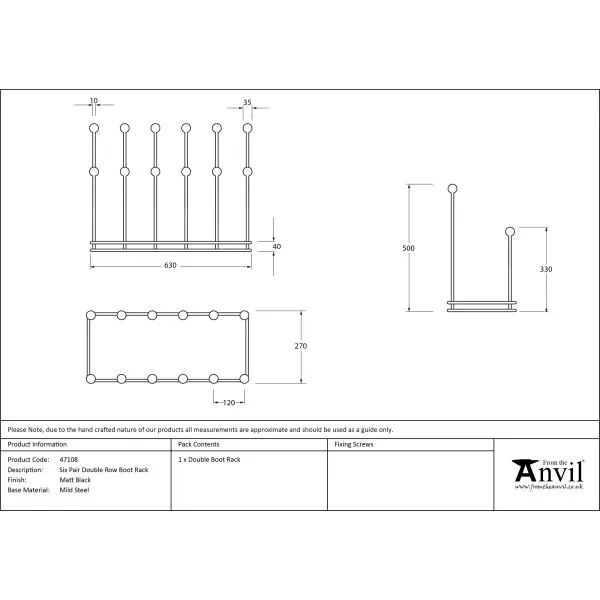 Six Pair Boot Rack