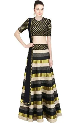 SKY GLOBAL Women's Benglori Silk Printed Semi-stitched Lehenga Choli For Wedding and Party (Lehenga_200_Multi-Colour)