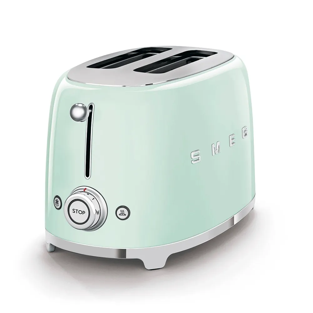 Smeg 950W 2 Slice Toaster - Pastel Green | TSF01PGUK