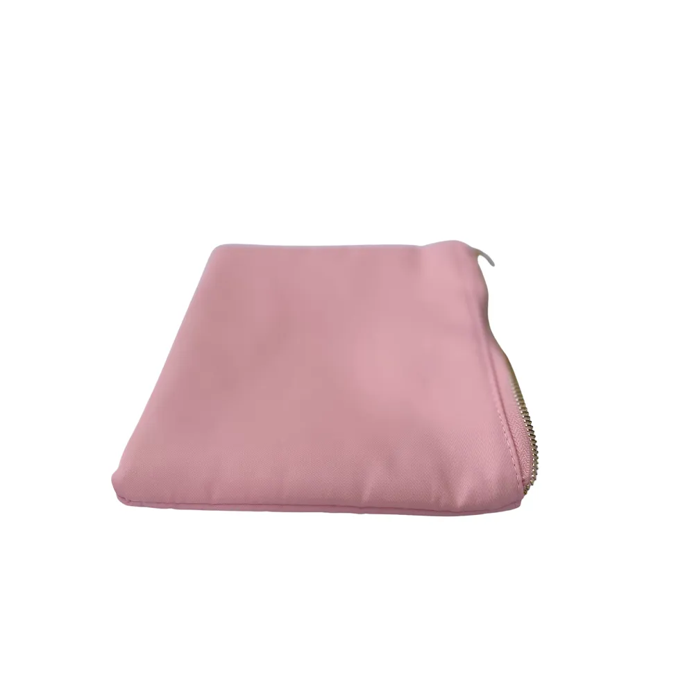 StitchesandTweed Nnelly Nylon Flat Zipper Pouch Compact - Pink