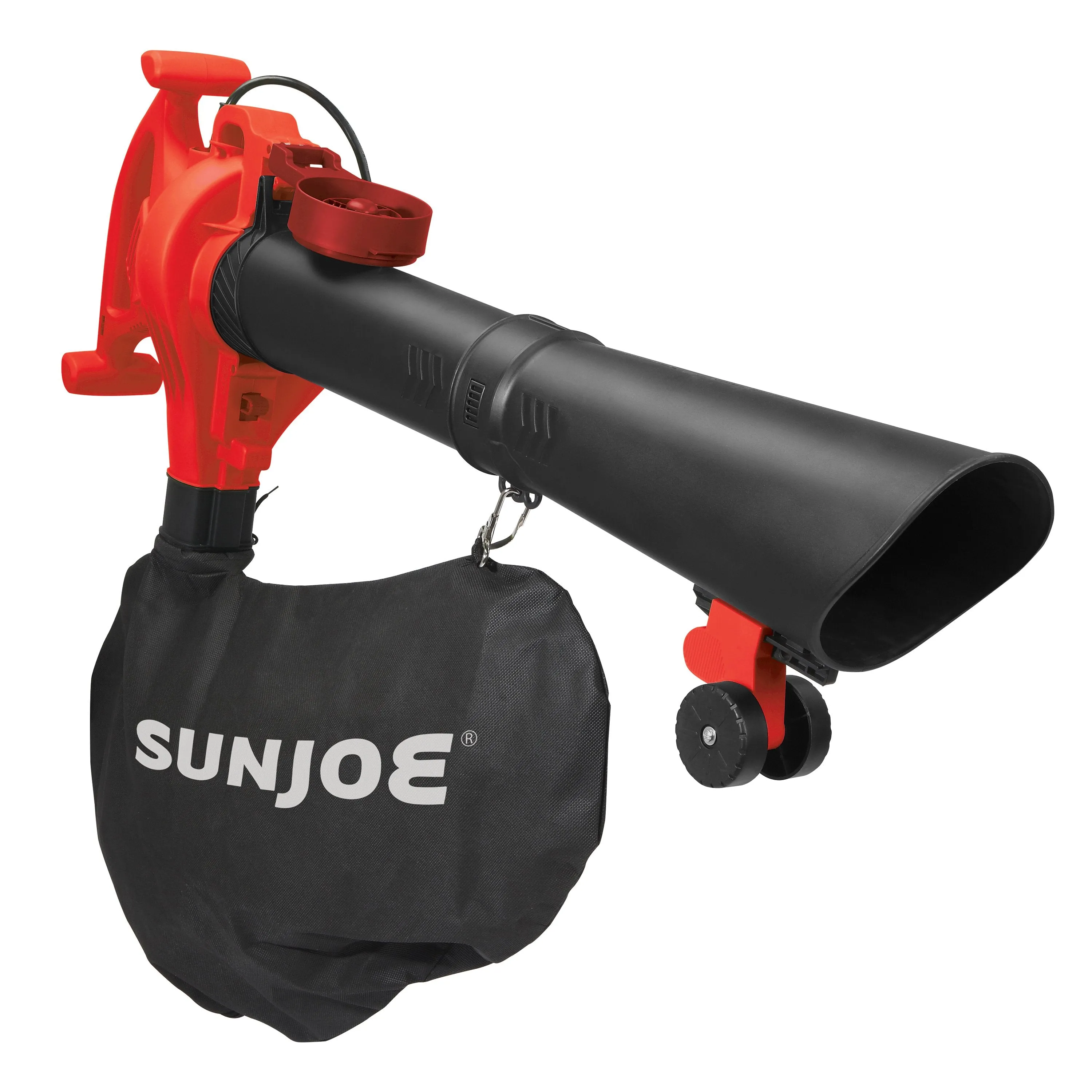 Sun Joe SBJ605E-RED 3-in-1 Electric Blower | 250 MPH | 14 Amp | Vacuum | Mulcher, Red