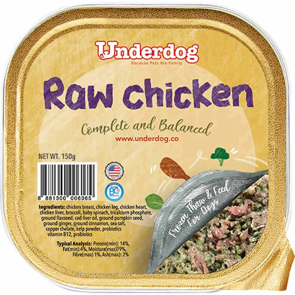 Underdog Raw Chicken Complete & Balanced Frozen Dog Food 1.2kg