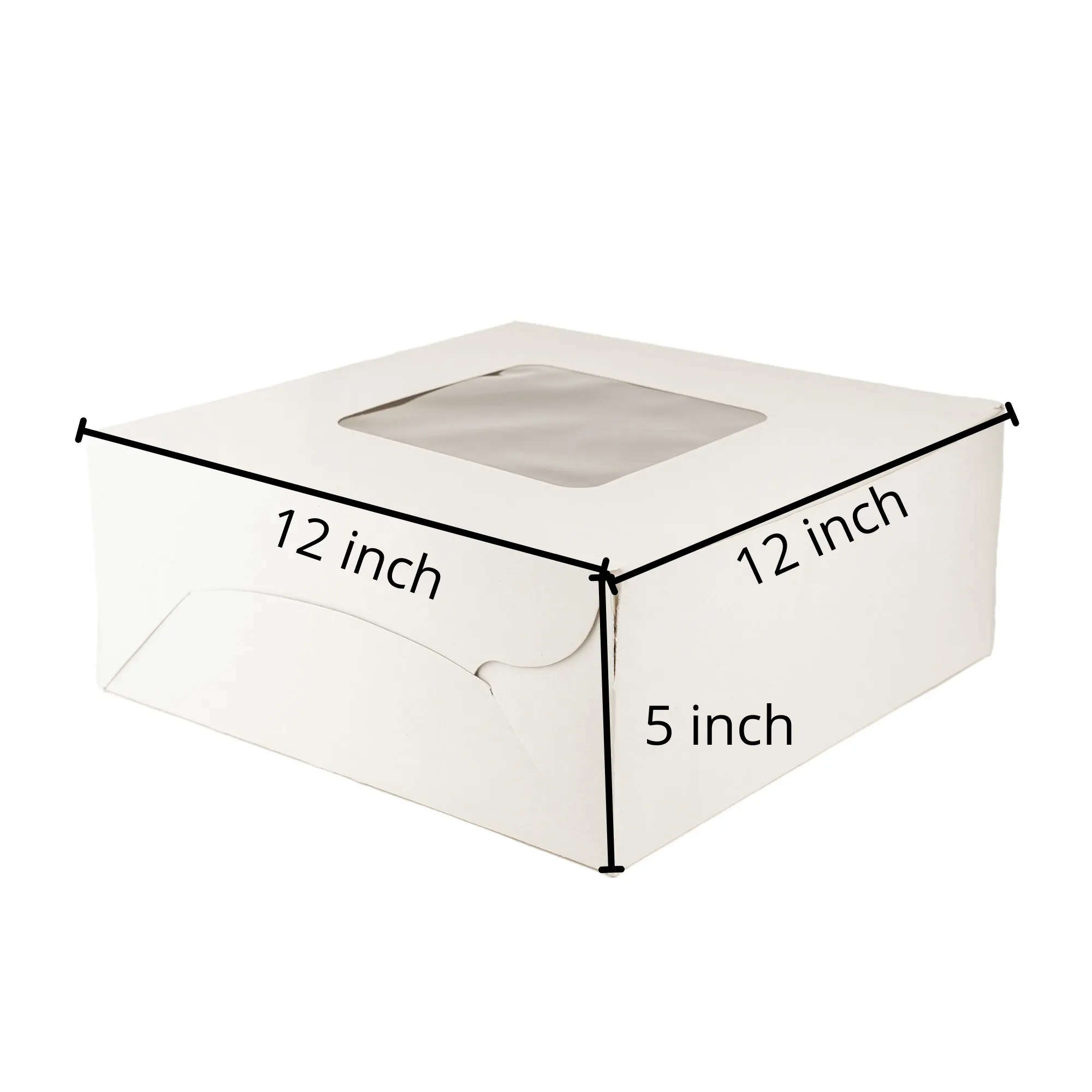 White Cake Box With Window | Pack of 25